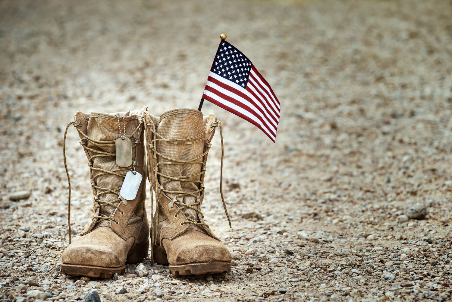 Combat Boots with American Flag
