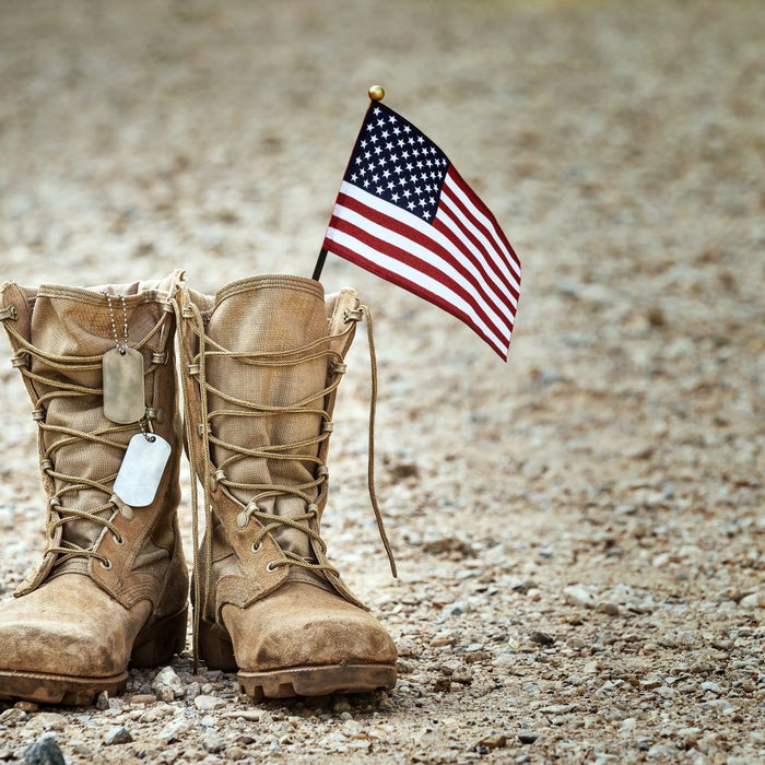 Combat Boots with American Flag