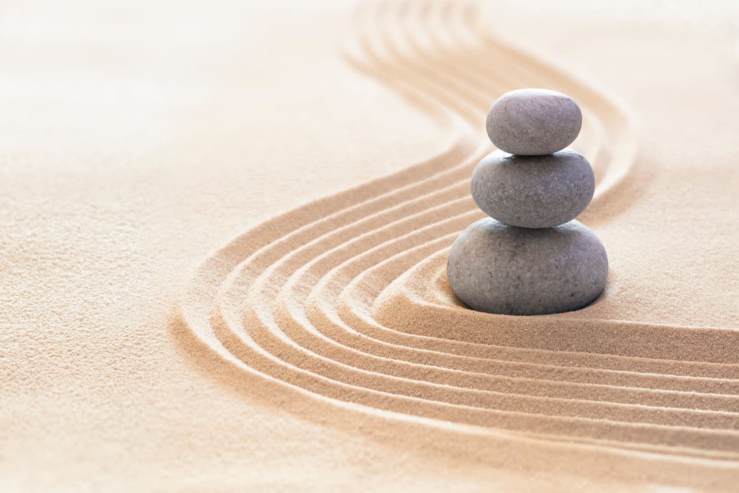 Zen Stone in the Sand