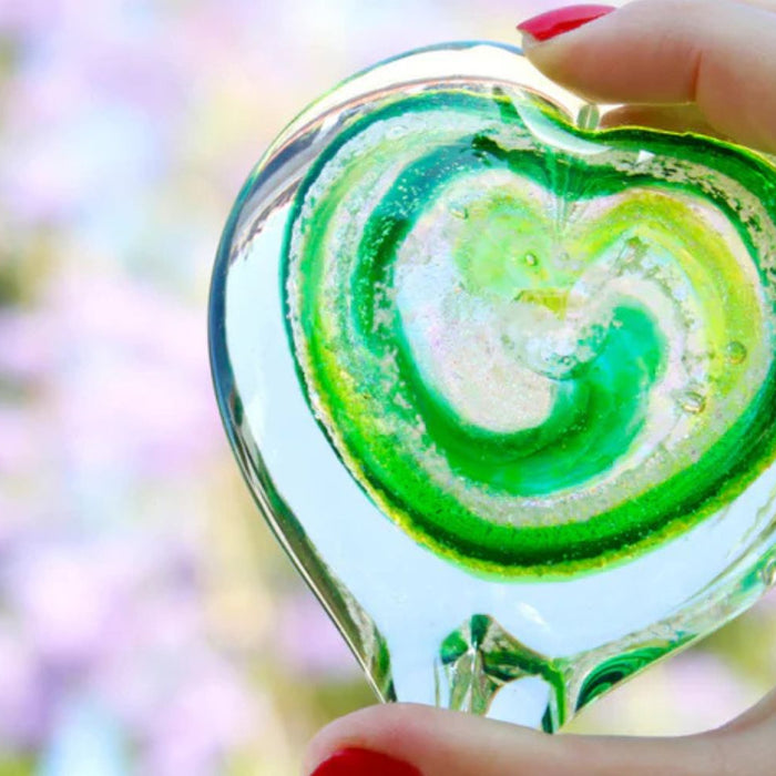 green glass heart