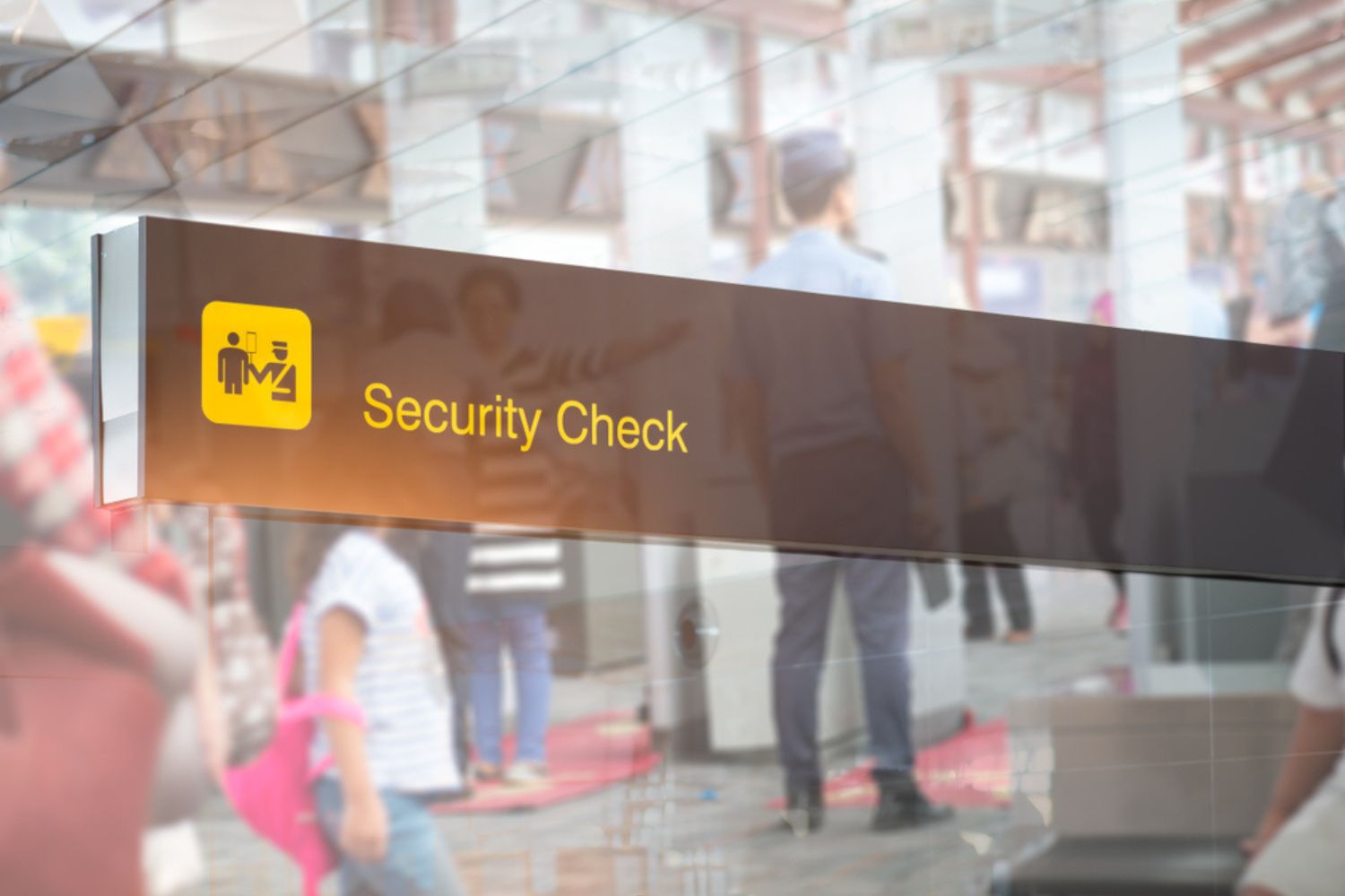 security check airport sign