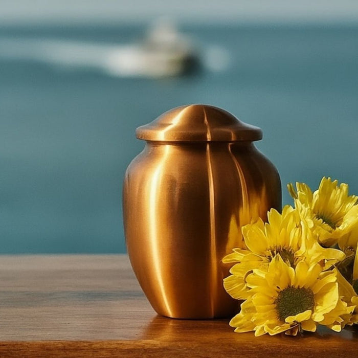 Small Urn with ashes with flowers