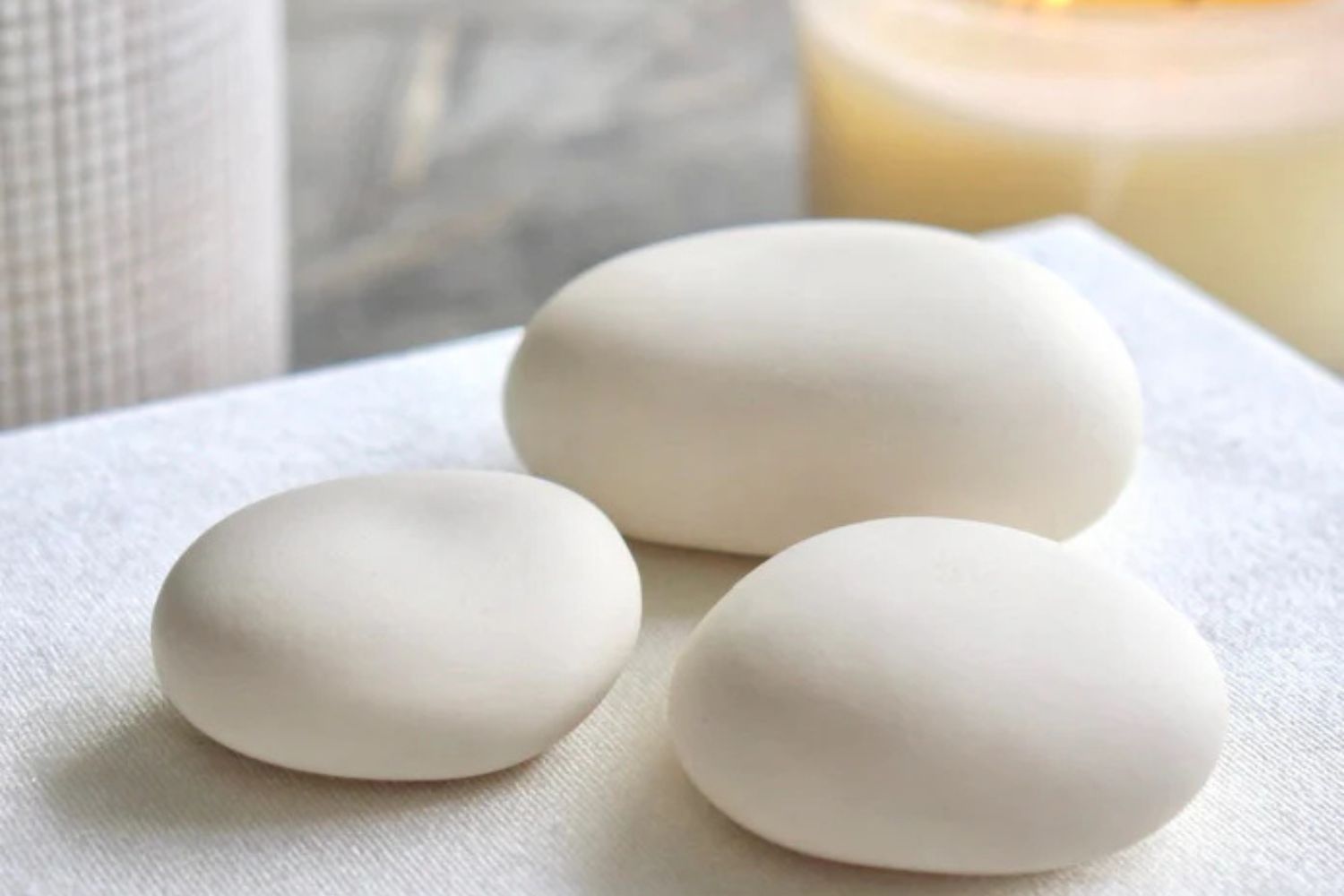 white cremation stone